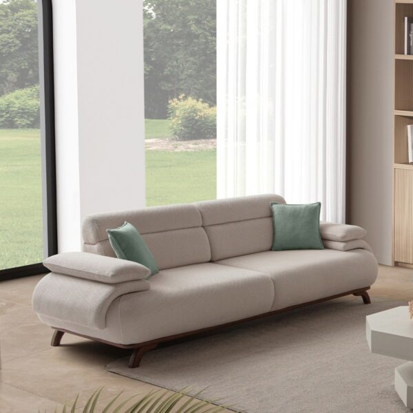 Bonjo Sırt Mekanizmalı Ceviz Kasalı Koltuk Takımı 3+3+1+1 Su Yeşili