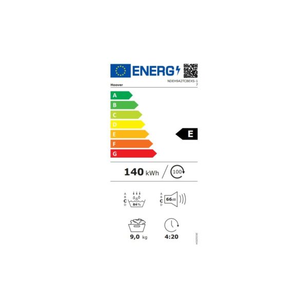 Hoover Ndeh9A2Tcbexs-17 9 kg Wi-Fi Bağlantılı Isı Pompalı Kurutma Makinesi