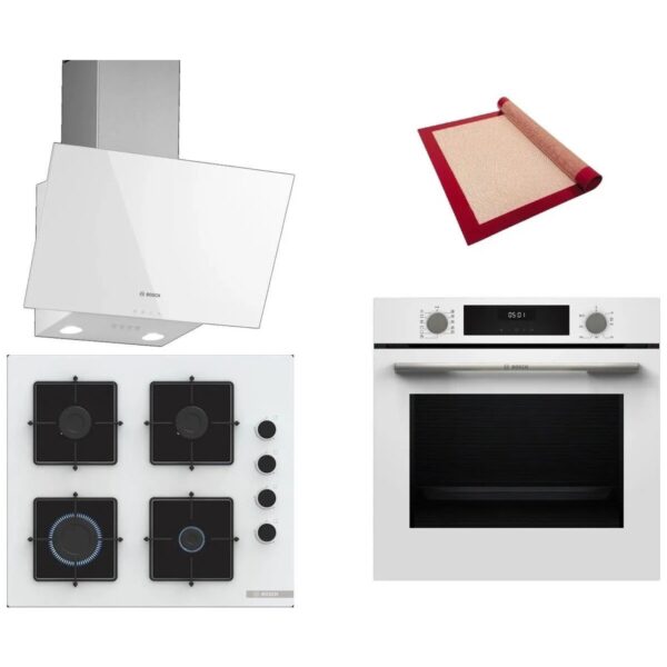 Bosch Beyaz 3 Lü Ankastre Set 483 Buhar Destekli A Enerji Sınıfı Modern Tasarım ( HUA717BV0T – POP6C2P31O – DWK63PJ20T )