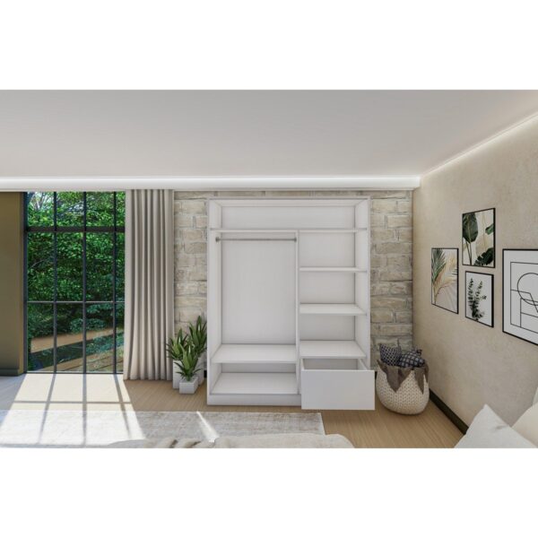 Metalia Gm 347 Menekşe Beyaz Sürgülü Gardırop